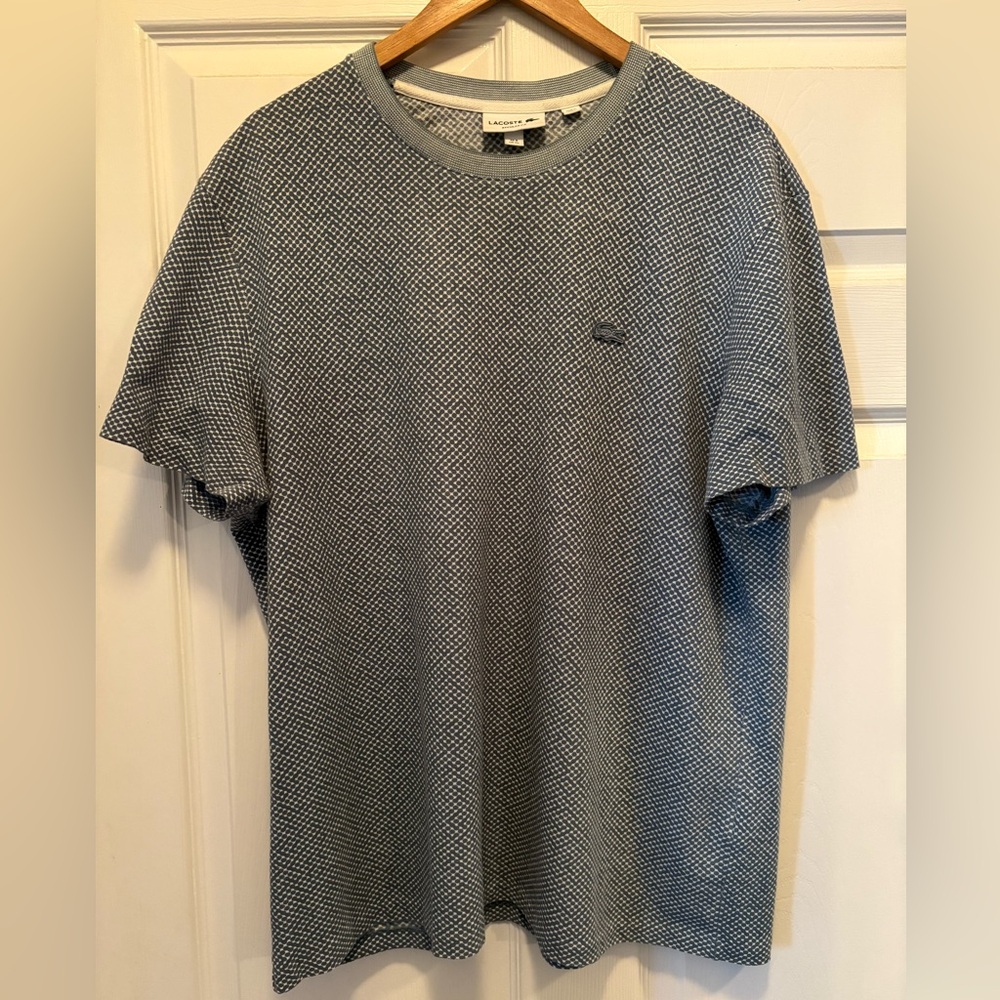 Lacoste Men's Patterned Gray Tee